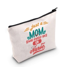 MYOSPARK ER Gift ER Nurse Makeup Bag Emergency Room Gift Nurse Mom Gift Just a Mom Who Raised an ER Nurse Travel Toiletry Bag (UK MOM Nurse Bag)