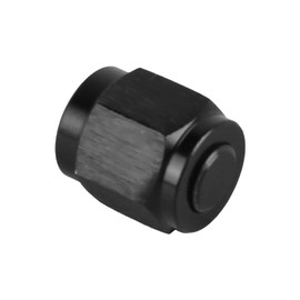 Laroal 2 Pack Universal Female Flare Cap Port Plug Block Aluminum Alloy Off Fitting Nut Adapter for Fuel Oil Line (Black AN4)