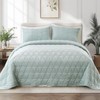 KASENTEX Oversized Queen Size Quilt Set,Luxury Velvet Quilt Set Geometric