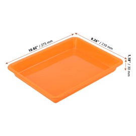 LEXININ 21 Pack 7 Colors Plastic Art Trays, 10.8 x 8.3 Inch Plastic Serving Trays, Multicolor Organizer Trays Plastic Crafts Tray for Kitchens, Bathrooms