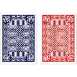 Blue & Red Premium Plastic Playing Cards, Set of 2, Poker Size Deck (Standard Index)