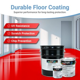 RUST BULLET DuraGrade Concrete - Red - 1 Quart - High-Performance, Easy-To-Apply Concrete Paint for Garages, Basements, Porches & Patios, No Etching Needed