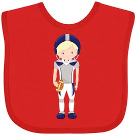 inktastic Football, Blond Hair, Cute Boy, Rugby Baby Bib Red 45fce