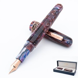 Conklin 1898 Fountain Pen, Misto Purple - Broad Nib | Unique Resin Blend Design | JoWo Stainless Steel Nib Made in Germany | Ideal Gift for Pen Lovers