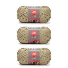 Red Heart Soft Wheat Yarn - 3 Pack of 141g/5oz - Acrylic - 4 Medium (Worsted) - 256 Yards - Knitting/Crochet