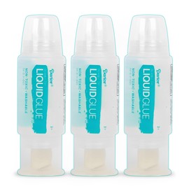 Darice Liquid Glue 3 Pack - 1 Oz Adhesive Glue for Scrapbooking Photo Mounting - Crafting Glue with Dual Tip Dispenser for Precise to Full Coverage - Dries Clear