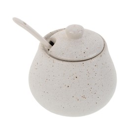 iplusmile 1 Set Japanese Ceramic Condiment Jar with Lid Spoon High Temperature Resistant Seasoning Container for Home Kitchens Restaurants Aesthetic Kitchen Addition for Sauces Spices