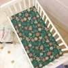 Pfrewn Christmas Crib Sheets for Boys Girls Green Christmas Poinsettia