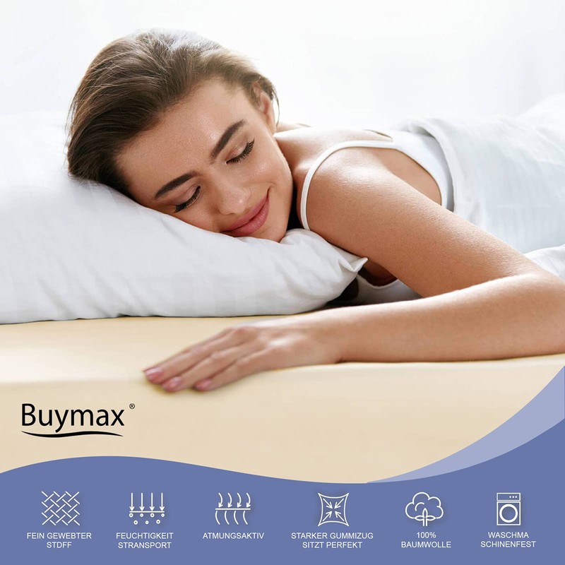 Buymax Fitted Sheet 90 x 200 cm Cotton 100% Jersey