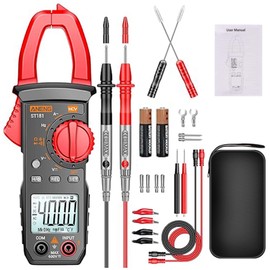 Digital Current Clamp AC DC Multimeter: True-RMS 4000 Counts Ammeter with Automatic Range Selection for Measuring AC/DC Voltage Current Resistance Capacity Continuity NCV Detection