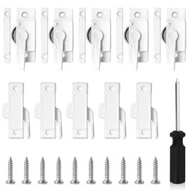 SHAOHUA 10-Kit Window Locks for Horizontal Sliding Windows and Up and Down Windows, White Window Replacement Parts，Window Latches for Old Windows to Enhance Home Security