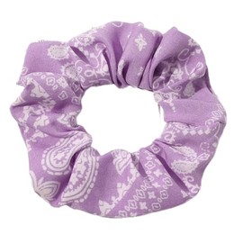 Scrunchie Lilac Paisley Scarf Hair Band Elastic Ponytail Tie Soft Colourful Funny Cute Girl Women Dress Up