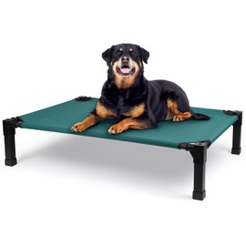 Cooling Elevated Dog Bed, Raised Dog Bed with Washable Breathable Mesh and Metal Frame, Portable Dog Cot Bed with No-Slip Feet for Outdoor and Indoor Use