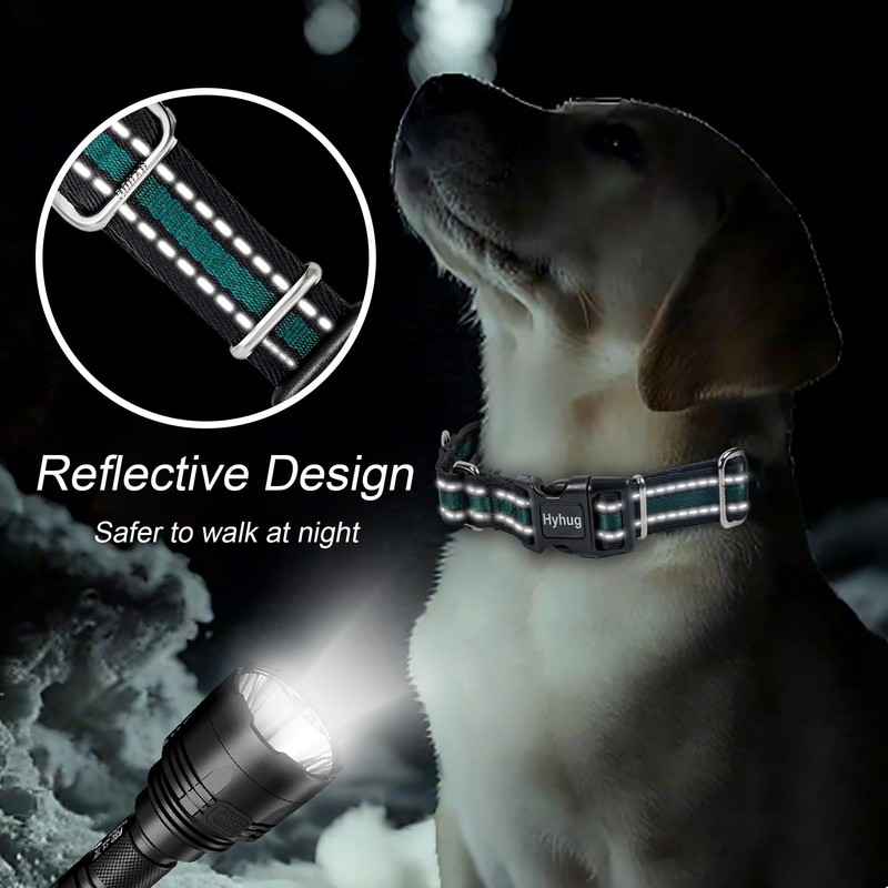 Hyhug Pets Adjustable Martingale Dog Collar with Quick Release Buckle,