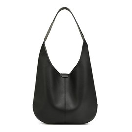 Women's Slouchy Hobo Bag - Pebbled Faux Leather Shoulder Tote with Top Handle, Stylish Handbags for Women (Black)