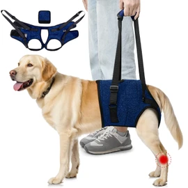 SlowTon Dog Lifting Harness - Soft Adjustable Support Sling for Rear Leg, Recovery Assistance and Mobility Aids for Senior, Injured, Disabled and After ACL Surgery Medium Large Dogs