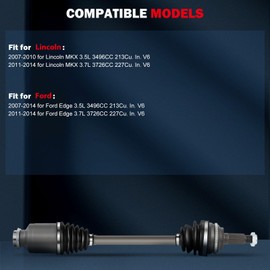 cciyu Front Right CV Axle Shaft Assembly for Ford for Edge 2007-2014,for Lincoln for MKX 2007-2014 (1 Pack)