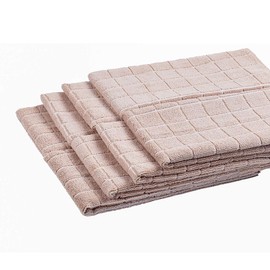 Microfiber Dish Towels - Soft, Super Absorbent and Lint Free Kitchen Towels - 8 Pack (Lattice Designed Camel Colors) - 26 x 18 Inch (Camel)