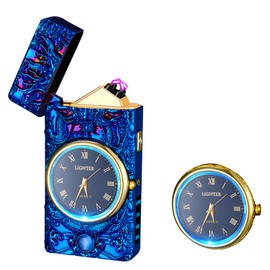 RSBYE Dragon Lighter, Watch Lighter,Electric Lighter Windproof Plasma Dual Arc Lighter USB Lighter Rechargeable with LED Battery Indication for Candles, Incense Stick, Outdoor Camping (Dragon Blue)