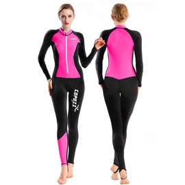 COPOZZ Womens Wetsuit Full Body Swimsuit for Women – Front Zip Wet Suit for Snorkeling, Surfing, Scuba Gear, Paddleboarding, Water Sports