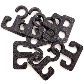 Seilhaken 8 Stück – zum Aufhängen von Kleidung, Lichterketten, Taschen & mehr – für Schnüre & Leinen bis 3  mm – ideal für Camping, Haushalt & Outdoor – Größe S, schwarz