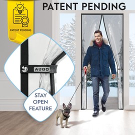 AUGO Magnetic Thermal Insulated Door Curtain - Transparent EVA Door Cover for Winter- Keeps Warm Air in and Cold Air Out - Home Winterizing Products - Patent Pending Keep Open Feature - 38 x 97 Inch