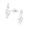 925 Sterling Silver g clef music note Stud Earrings Hypoallergenic,