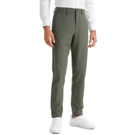 CRZ YOGA Men's All Day Comfy Golf Pants - 32" Quick Dry Lightweight Work Casual Trousers with Pockets Light Army Green 34W x 32L