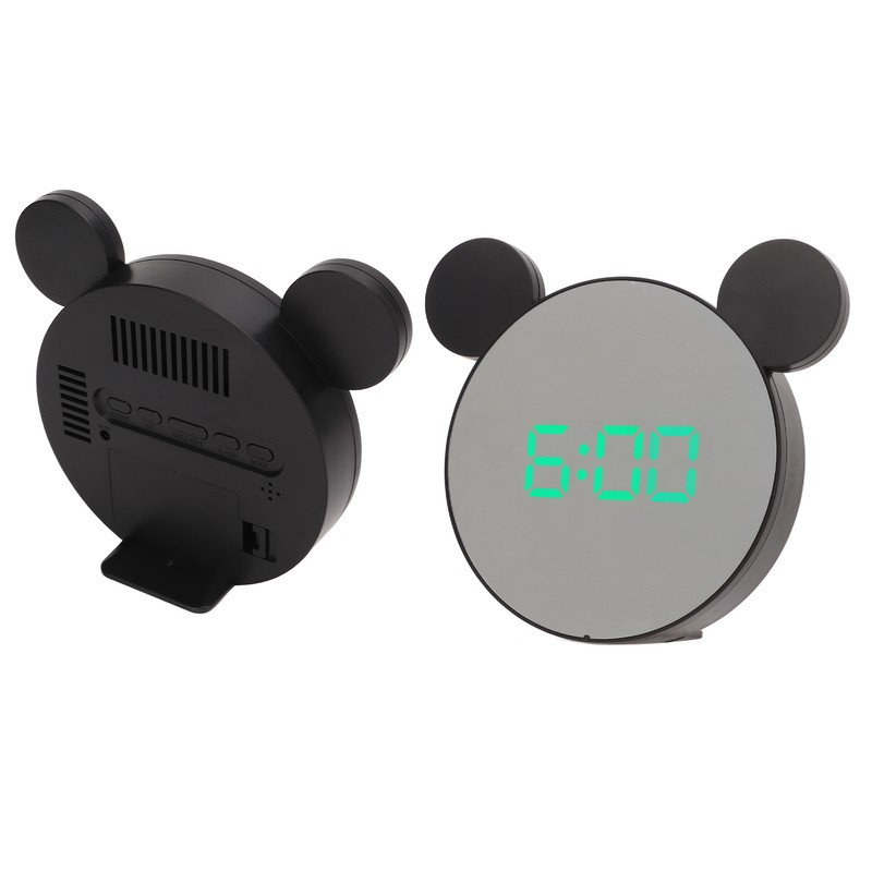 Mirror Alarm Clock 2 Level Brightness Adjustment Ear Design LED