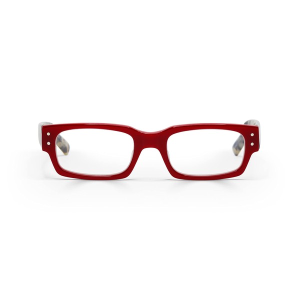 eyebobs Peckerhead Unisex Premium Readers, Red Front with Black and White Tortoise Temples, 2.50 Magnification