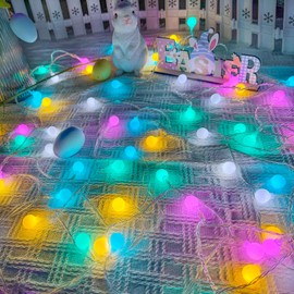 Easter String Lights Outdoor Indoor, 33ft 100LED Easter Pastel Lights with Timer, 8 Modes Plug in Multicolor Easter Globe Lights, Waterproof Twinkle Fairy Lights for Easter Decorations Bedroom Decor
