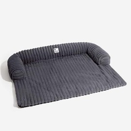 Fuzzy Pet Couch Covers for Sofa, 37" L × 33" W × 6" H Fluffy Sofa Blanket Bolster Dog Mat Couch Cover, Slate Gray