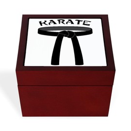 CafePress Karate Black Belt Memory Keepsake Jewelry Box, 5"x5"x3.75"