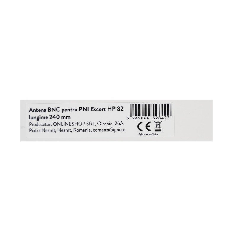 BNC Pour PNI Escort HP 82 Aerial, Longueur 240 mm