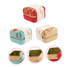 Mobestech 3Pcs Creative Tea Canisters with Airtight Lids Iron Tea Storage Boxes for Black Green and Small Containers for Kitchen Organization Random Color