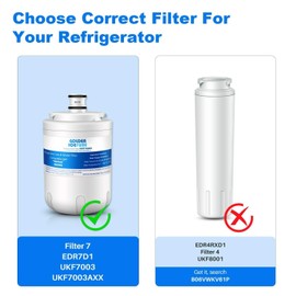 Golden Icepure UKF7003 Rrefrigerator Water Filter Replacement for AS229CSBGB, UKF7002, 2PACK