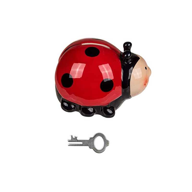 CUTE LADYBIRD MONEY BOX CERAMIC