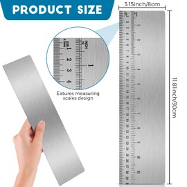 Nuenen - Raspador de acero inoxidable de 12 pulgadas con borde de pastel de escamas más suave, herramienta de raspador de hornear para hornear pastel de medición y crema de mantequilla accesorio de