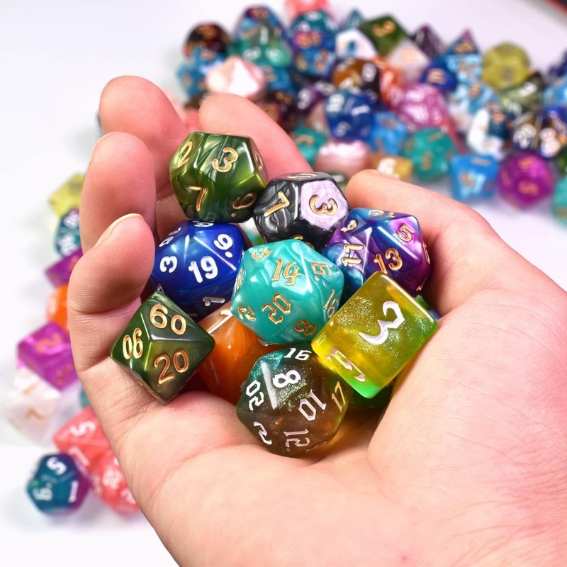 Cusdie 175-Piece Acrylic Dice Set - 25 Colorful Sets with