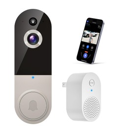 SwagBuzz SwagBuzz Wireless 1080p Wi-Fi Video Doorbell Camera with Night Vision, Two Way Audio and AI Motion Detection, Battery Powered, Cloud Storage Service