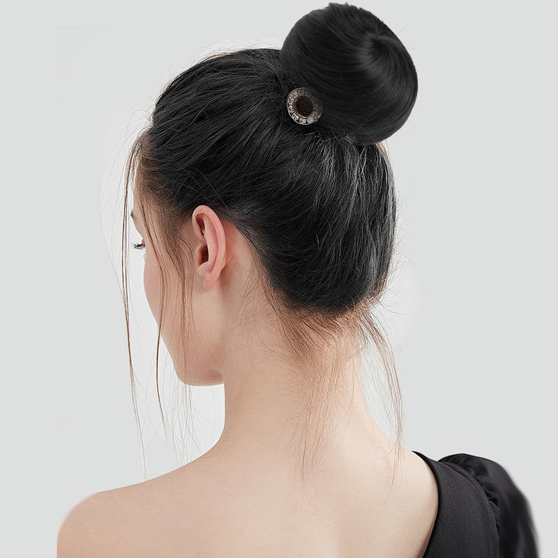 AYNKH Hair Bun, Donut Style, Artificial Round Wig for Ballet