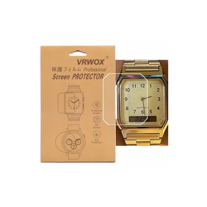 VRWOX [3 Pack] TPU Screen Protector for AQ-230A AQ-230GA-9D Watch