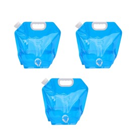 EujRcf 3 Pack Collapsible Water Containers with Tap, Water Container, 5L Portable Carrier Water Bags for Outdoor Sports, Hiking, Camping Picnic, Travel BBQ, Fishing (Blue)