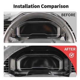 JWWY Dashboard Instrument Panel Dash Fascia Panel Paneling Console Garnish Cover Trim Fit for 2022-2024+Chevy Silverado GMC Sierra Interior Accessories Carbon Fiber