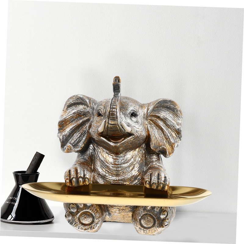 Ciieeo 1 Set Resin Elephant Crafts Elephant Model Bird Feeder