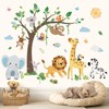 decalmile Jungle Animals Tree Wall Decals Safari Baby Animals Giraffe