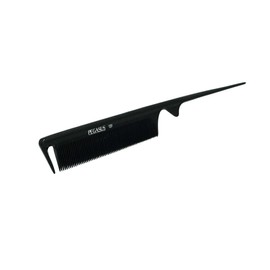 Pegasus 131, 8.5in Hard Rubber Fine Tooth Rat Tail Comb with Sectioning, Smooth Edges, Anti Static, Heat and Chemically Resistant, Great for Parting, Coloring Hair | Peines de goma dura - Black