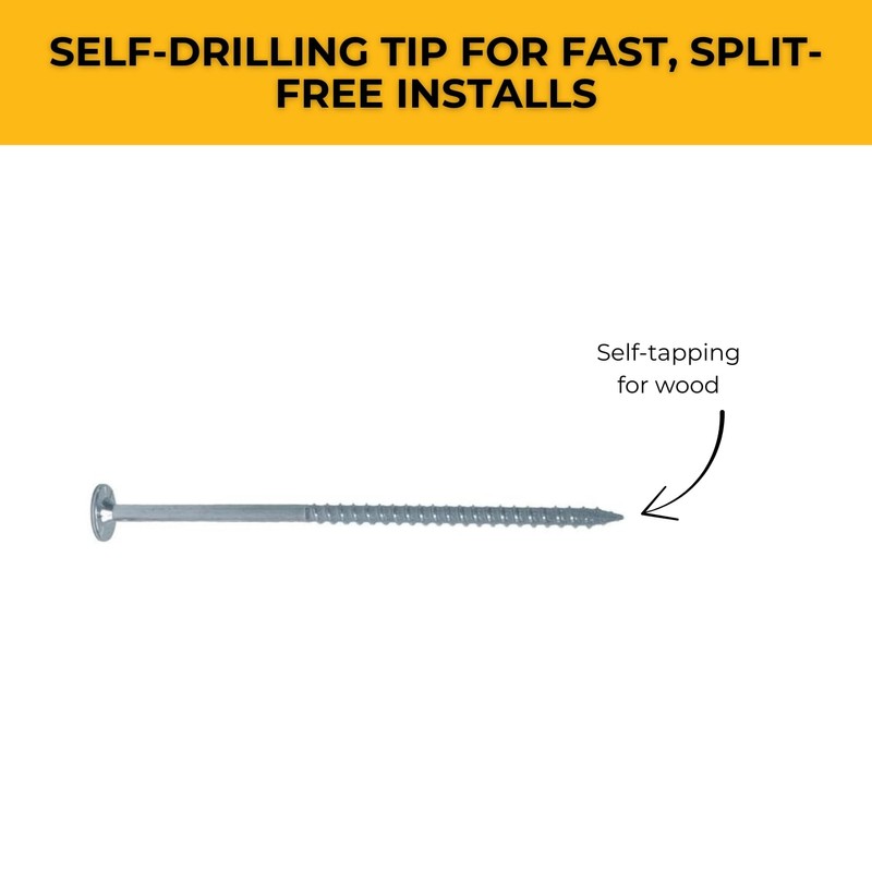 FastCap PowerHead Wood Screws with Oversized Flat Head - Self-Tapping