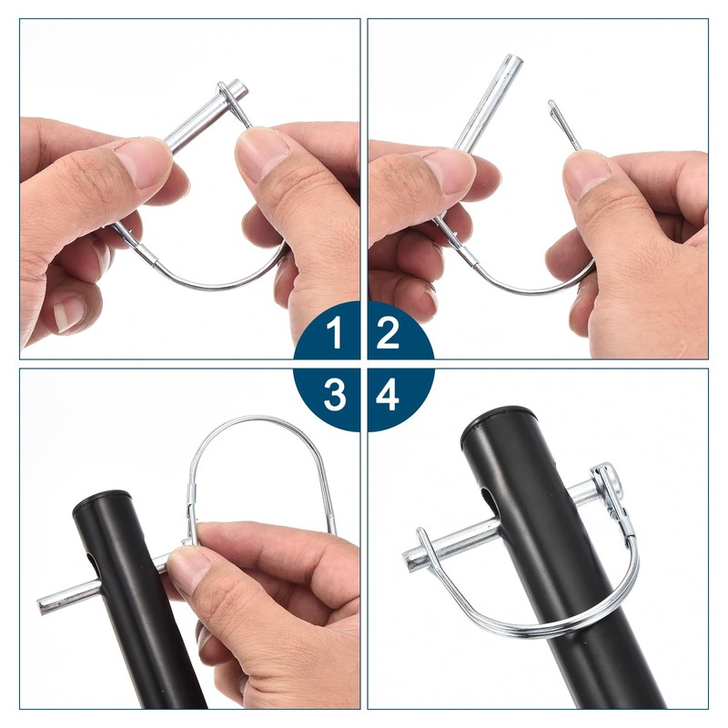 Sourcing Map 10Pcs Carbon Steel Silver Blue Coupler Pin, 0.24"