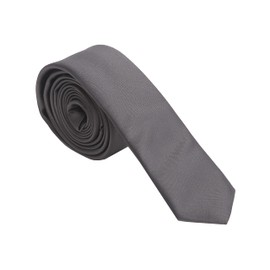DWOY Men's Tie Solid Colour Satin Narrow Men's Tie 4 cm, charcoal